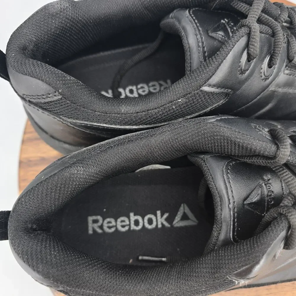 Reebok Shoes Mens 14 Black Leather Slip Resistant Walking Work Sneakers